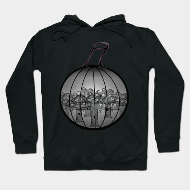 Spooky Forest Pumpkin Pattern (Black) Hoodie by thcreations1